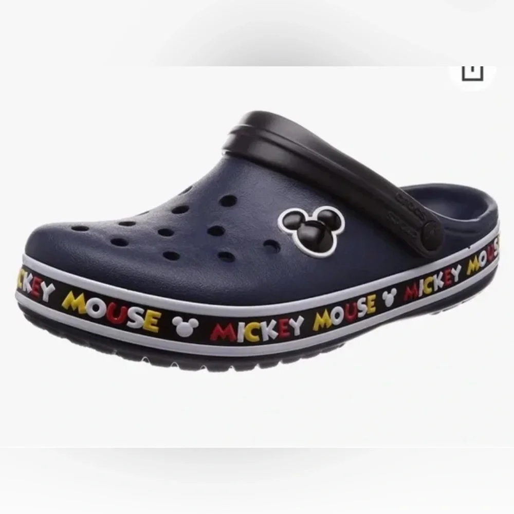 CROCS Navy Mickey Mouse Clogs Men 10/ Women 12 - Picture 1 of 8